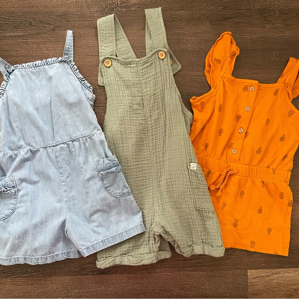 Carter's Light Blue Romper with Gathered Waist and Lightweight Fabric